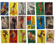 PIN-UP - Lot de 18 cartes sur carton, 13