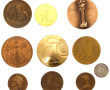 9 médailles de table diverses en bronze 
