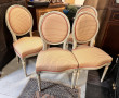 4 chaises St Louis XVI tissu quadrillé