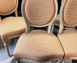 4 chaises St Louis XVI tissu quadrillé