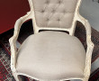 Fauteuil style L XV tissu écru