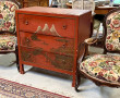 Commode chinoise en laque rouge décor de