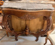 Console en acajou XIXe, plateau marbre (