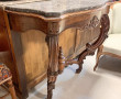 Console en acajou XIXe, plateau marbre (