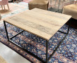 Table basse moderne plateau bois brut et