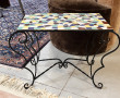 Table basse en fer forgé et plateau céra