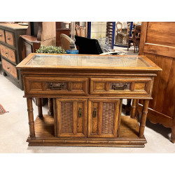 Petit buffet bas en bois stratifié et ro
