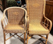 Deux fauteuils en rotin de différents mo