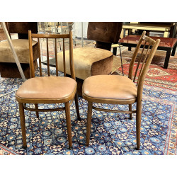 Paire de chaises vintage dossier barreau