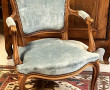 Fauteuil cabriolet en bois naturel et ve