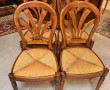 4 chaises en bois teinte merisier, dossi