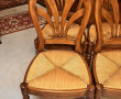 4 chaises en bois teinte merisier, dossi