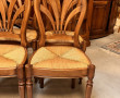 4 chaises en bois teinte merisier, dossi