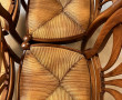 4 chaises en bois teinte merisier, dossi