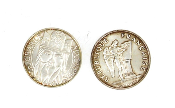 Lot de 2 pièces de monnaie de 100 F arge