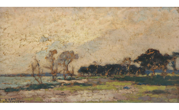J.VIVIEN (XIXè-Xxè) "Paysage", huile sur