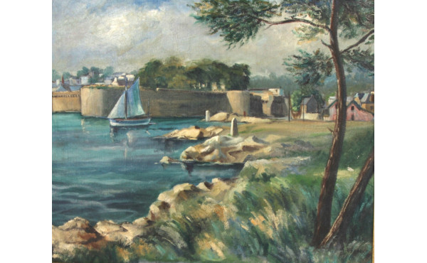 ESNAULT (Xxème) "Vue de Concarneau", hui