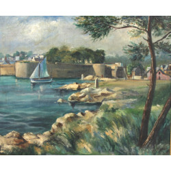 ESNAULT (Xxème) "Vue de Concarneau", hui