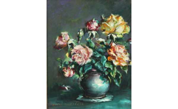 André MORVEZEN (Xxème) "Bouquet de roses