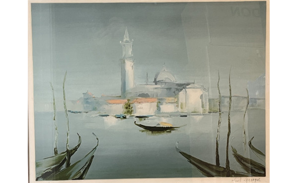 Louis LAMARQUE (1912-1991) "Vue de Venis