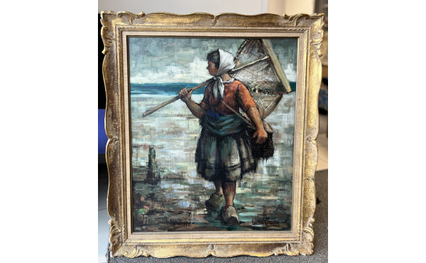 Lucien CHANY (Xxème) "Pêcheuse à pied", 