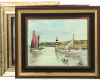 André MORVEZEN (Xxème) "Barques à marée 
