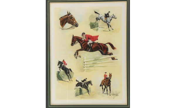 Jean RIVET (Xxème) "Sauts d'obstacle", g