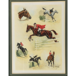 Jean RIVET (Xxème) "Sauts d'obstacle", g
