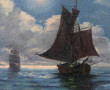 C.BILLE (Xxème) "Marine par mer calme", 