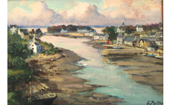 Gaston POTTIER (1885-1980) "Le port Rhu,