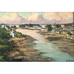 Gaston POTTIER (1885-1980) "Le port Rhu,