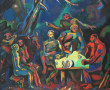 BRACENKO (Xxème) "La Crèche", huile sur 