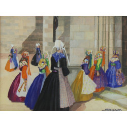 Suzanne GUEGUEN (1900-1979) "Sortie d'ég
