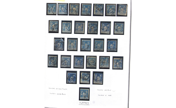 FRANCE type Sage - Ensemble de 28 timbrs