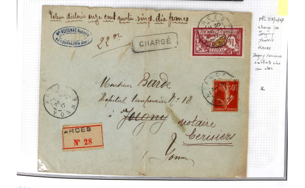 Lot de 2 lettres dont letttre chargée av