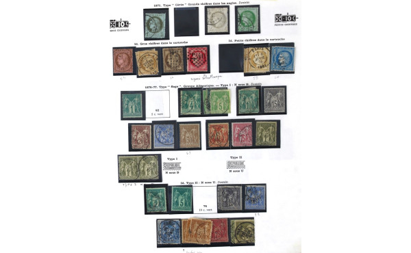 FRANCE - IIIe Rep. - Ensemble de timbres