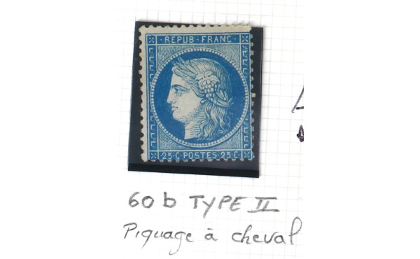 FRANCE - Cérès dentelé n° 60b 25 c bleu 