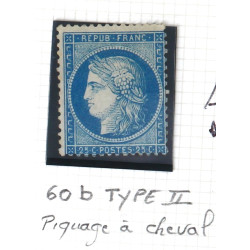 FRANCE - Cérès dentelé n° 60b 25 c bleu 