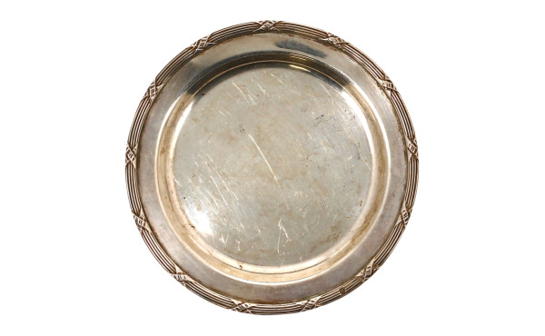 Dessous de bouteille en argent, poinçon 