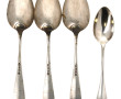3 cuillères de table en argent étranger,
