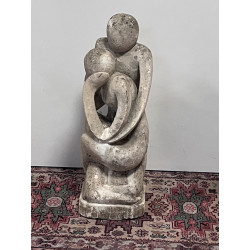 Sculpture contemporaine "Couple enlacé",