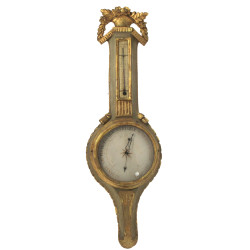 Baromètre en bois sculpté et doré, époqu