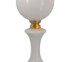 Lampe en verre opalin blanc et métal dor