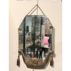 Miroir ART DECO entourage en métal à pat