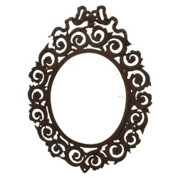 Miroir ancien de forme ovale en métal à 