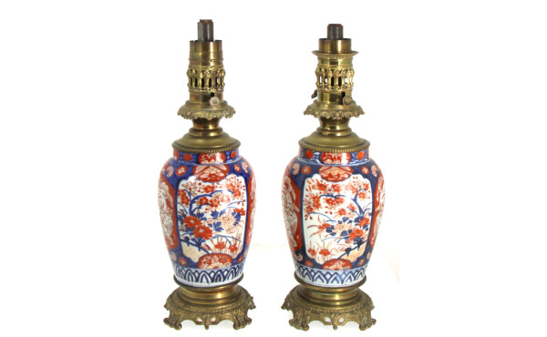 Paire de lampes à pétrole, réservoirs en