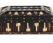 Coffret en bois noirci et épines de porc