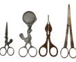 Lot de 4 ciseaux anciens divers (à mèche