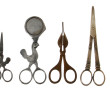 Lot de 4 ciseaux anciens divers (à mèche