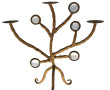Candélabre design en métal martelé doré 